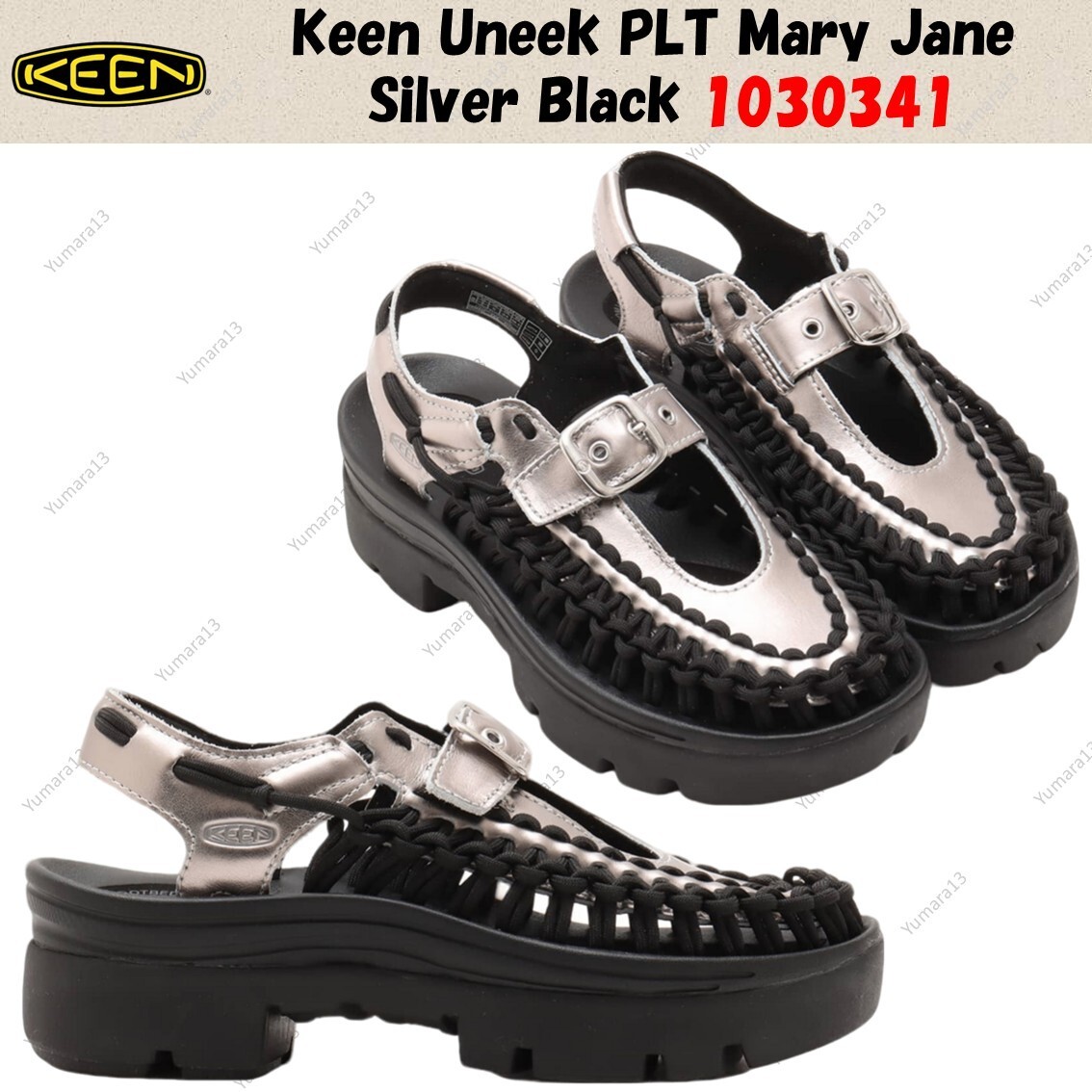 Keen Uneek PLT Mary Jane Silver Black 1030341 Men's Size | eBay
