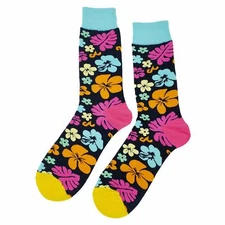 NWT Flower Splash Dress Socks Novelty Men 8-12 Multicolor Crazy Fun Sockfly