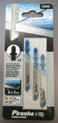 Piranha by Black and Decker Stichsägeblätter für Metall 3 X 0,8 - 2 mm