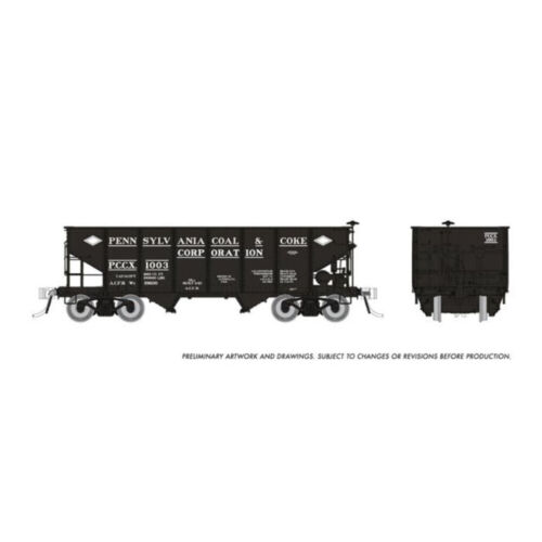 Rapido 148017A HO Scale Pennsylvania Coke & Coal PRR GLa 2-Bay Hopper Single Car