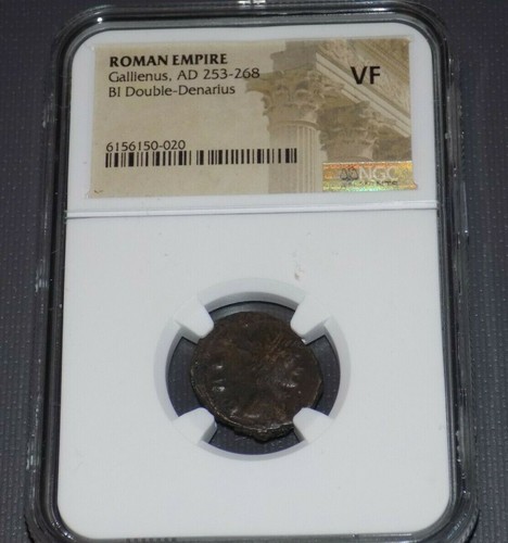 ROMAN EMPIRE GALLIENUS AD 253-268 BI Double Denarius NGC VF Ancient Rome Coin - 第 1/4 張圖片