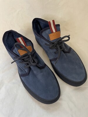 BALLY ネイビー スエード ローファー BALLY sued navy color Shoes laced up fur inside US 9.5 Size
