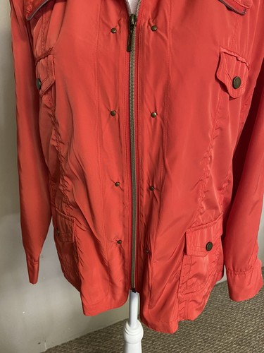 TanJay Women Size 14Petites Orange Jacket, Long Sleeve, Full Zip, Pockets - Picture 7 of 12