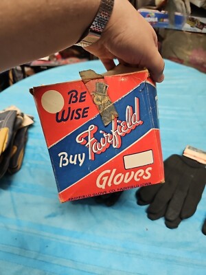 6 Pairs NOS Vintage leather Star, Fairfield Work Gloves And