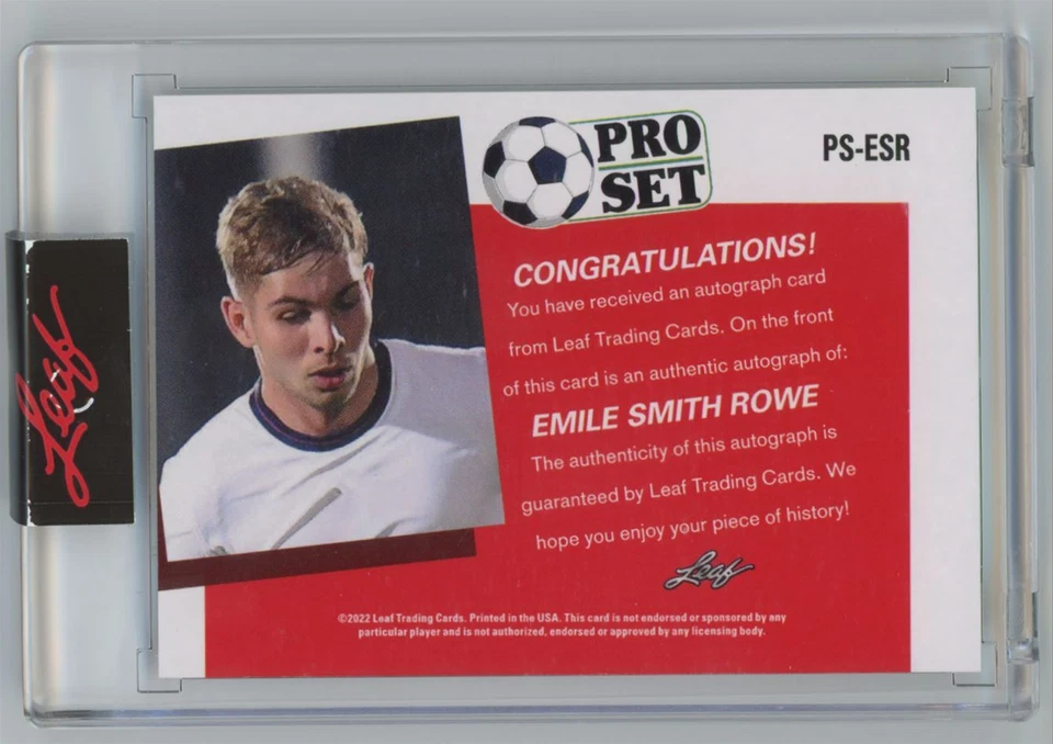 2022 Leaf Pro Set  auto silver Emile Smith Rowe Auto #PS-ESR - Image 2 of 2