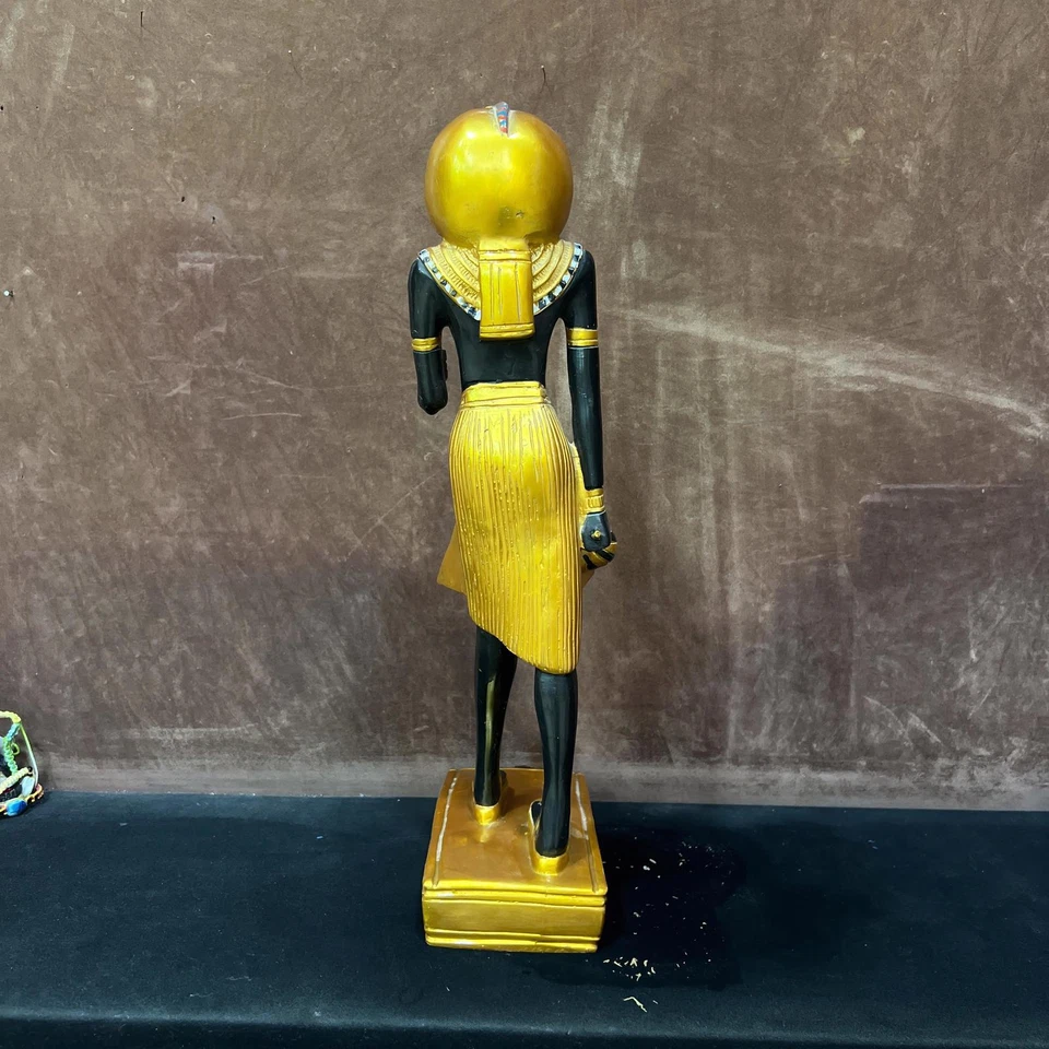 Large Ancient Egyptian statue Guardian Qah, handcrafted heavy black solid stone - Image 3 of 4