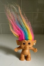 Vintage Bright of America Troll Doll 3" Rainbow Hair
