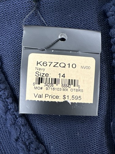New ST. JOHN Women's Sweater Size 14 Navy Blue Wool Zipper NWT $1,595 - Picture 15 of 15
