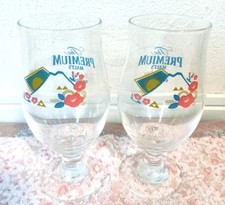 Suntory Premium Malt's Beer Glass Set of 2 Japan Beer Mt.Fuji 350ml Rare