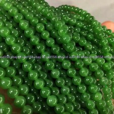 Natural 6/8/10mm Green Nephrite Jade Gemstone Round Loose Beads 15'' Strand