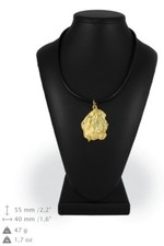 Basset Hound 3 - gold plated necklace with image of a purebred dog, Art Dog USA