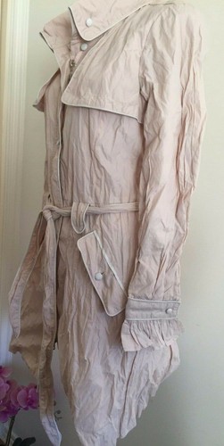 Chelsea Design Parker Trench Jacket Size 12 Pink Cotton Rumpled Zip Pack and go - Picture 7 of 11