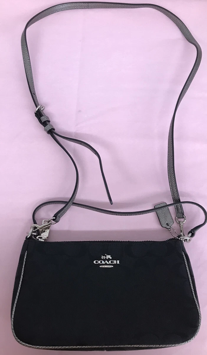 Coach black and silver crossbody Clearance
