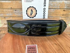 Don Hume Black Gloss Clarino Leather 2 1/4 Duty Belt Buckleless Sz 34 34" to 38.