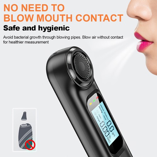 Digital Breath Alcohol Analyzer Tester Air Blowing Breathalyzer Test Detector - Picture 7 of 16
