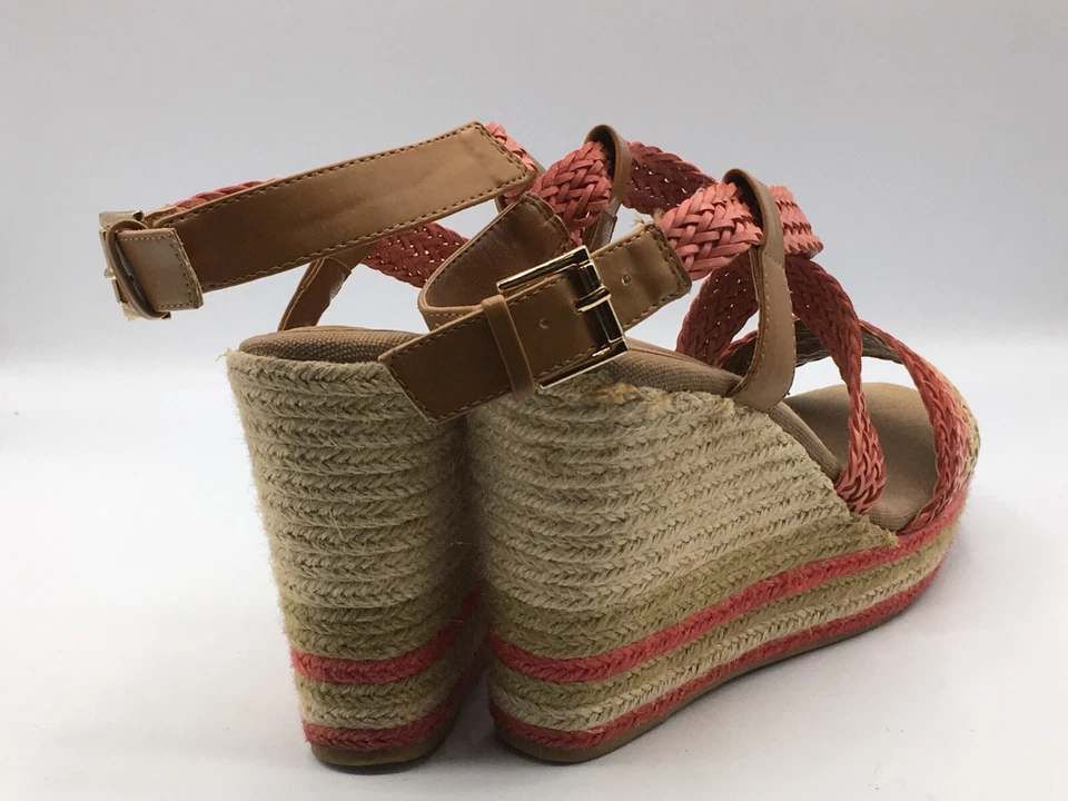 CATO женщин розовый красный с открытым носком джутовый слинга размер 8 М 4,5» на танкетке туфли на платформе - Изображение 4 из 4