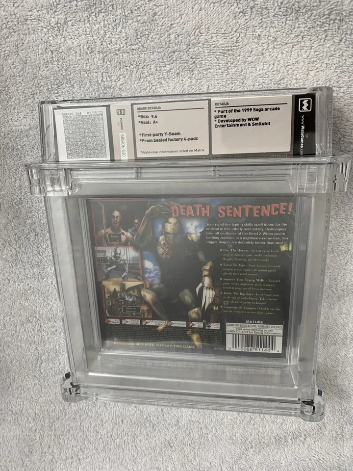 Typing of the Dead Sega Dreamcast DC Horror WATA no VGA 9.6 A+ RARE Sealed NEW - Image 2 of 4