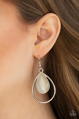 Color Me Cool White Earrings Paparazzi New