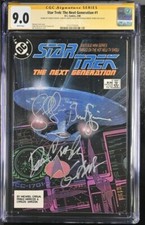 Star Trek: TNG #1 DC Comics CGC Signature Series 9.0 Signed Crosby, De Lancie +2