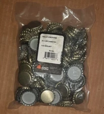 Bottle Caps Gold Crowns - 26.5MM Diameter-Gold Color 144 Caps