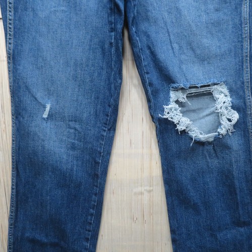ARIZONA JEAN CO. 90'S STRAIGHT LEG HIGH RISE BLUE DISTRESSED DENIM WOMENS SZ 15 - Picture 5 of 12