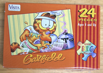 Garfield Cooking Jigsaw Puzzle 9x12  24 Big Pieces (Vista, 2000, New & Sealed)
