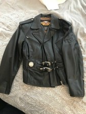 Womans Motorcycle Leather Jacket Used-harley Davidson