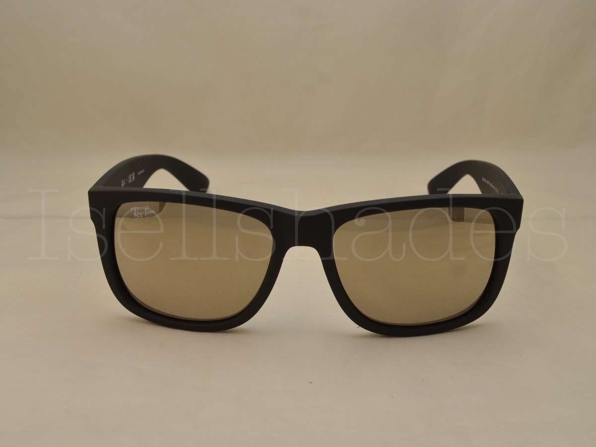 Ray Ban JUSTIN (RB4165-622/5A 55) Rubber Black with Light Brown