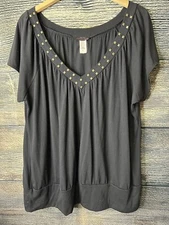 Candy Rain Plus 3 X Black V-neck Boho Style Super Comfy Blouse Dress Up or Down