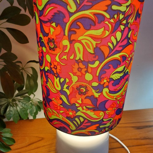 Psychedelic Large 60s 70s retro Table Lamp & base Lampshade Retro Funky Red - Picture 9 of 13