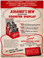 1954 Ashaway's Fishing Line Counter Display Print Ad Flyer #0626
