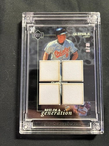 1996 UPPER DECK CAL RIPKEN JR JERSEY FUSION QUAD GAME USED JERSEY CARD HOF, 2/10