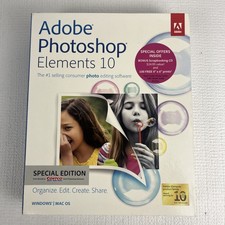 Adobe Photoshop Elements 10 for PC Mac New Sealed