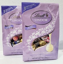 Lindt LINDOR White Chocolate Assorted Chocolate Candy Truffles, 12.7 oz. Bags