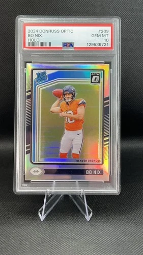 2024 Donruss Optic Bo Nix Rated Rookie Holo Prizm #209 PSA 10 GEM MINT Broncos