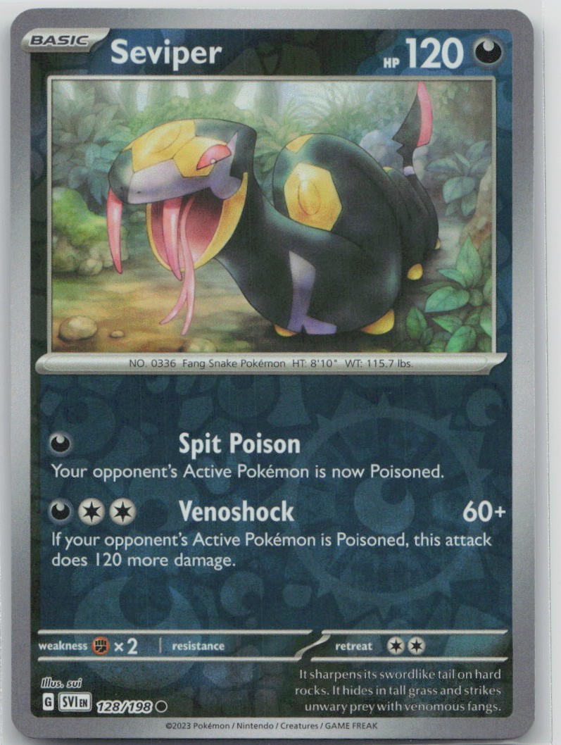 Seviper 128/198 Reverse Holo SV01: Scarlet & Violet Base Set NM English Pokemon
