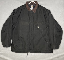 Vtg CARHARTT C55BLK Nylon Quilted Lined Mens 3XL Tall Coat Jacket Black