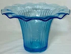 Anchor Hocking Mayfair Vase Sweet Pea Blue Depression Glass Open Rose Vintage