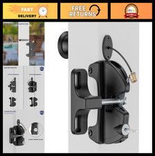 Key Lockable Double-Sided Gate Latch - 2-Way Spring Loaded Outdoor Fence Lock