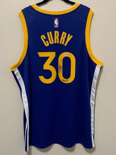 Stephen Curry 'MVP' Signed Nike Swingman NBA Authentics Jersey PSA Auth Warriors
