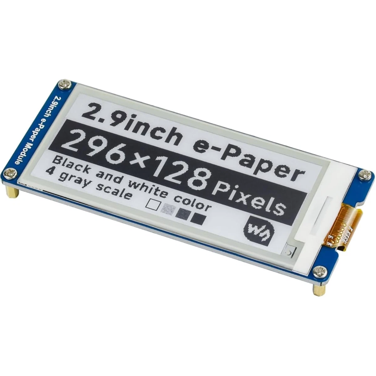 TUOPUONE 7,4 Cm E-Paper-Display (G) – 296×128 Pixel, Rot/Gelb/Schwarz/Weiß, SPI, Mit Treiberplatine
