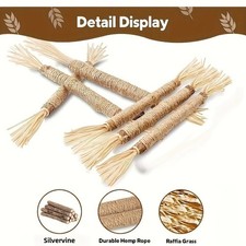 Interactive Cat Catnip Chew Toys, Natural Silvervine Teething Sticks Cats Lick