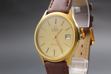 1973 OMEGA De Ville 35mm 192.0027 Orologio Uomo Quadrante Oro Quarzo Vintage