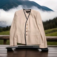 LINDA ALLARD ELLEN TRACY WOMEN WHITE BLAZER 10