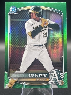2025 Bowman Draft Chrome Leo De Vries True Green /99 #BDC-87 *Color Match* A s