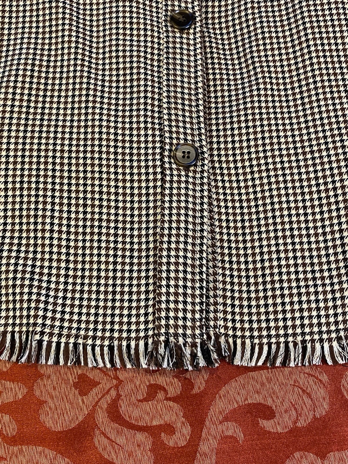 Hem & Thread Button Down Shirt Shacket Fringe Hem… - image 4