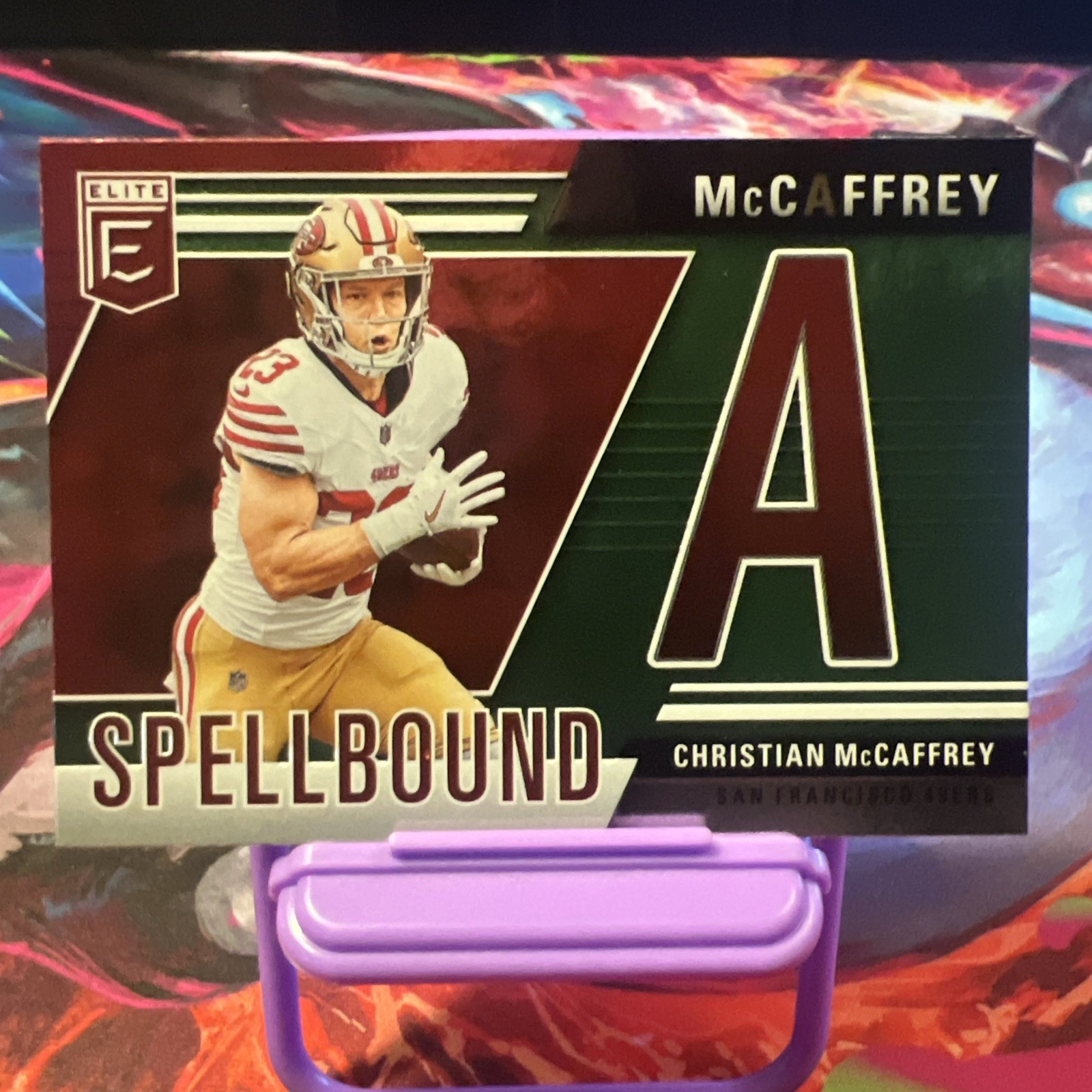 Christian McCaffrey #15 Football Cards 2024 Panini Donruss Elite Spellbound trading card — raw and PSA graded price guide