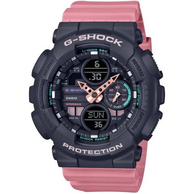 Casio Women's Watch G-Shock Black and Pink Analog-Digital Dial Strap GMAS140-4A