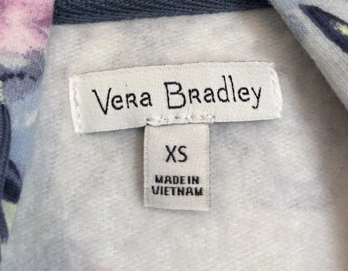 Vera Bradley размер XS активный французский махровый цветочный букет молнии куртка с капюшоном - Изображение 2 из 4