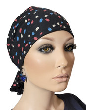 KOPFTUCH CHEMO MÜTZE Bandana ohne binden Chemotherapie Krebs Chemomütze Lina